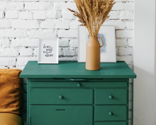 Vase on a drawer